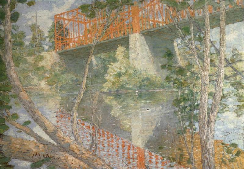 julian alden weir The Red Bridge china oil painting image